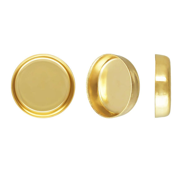 5pcs 1/20 14K Gold Filled Bezel Cups, Inner Hole Diameter Selections: 4mm/6mm/8mm