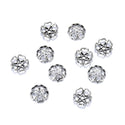200pcs Heart Petal Flower Bead Caps, 9.5mm Bead End Caps, Antique Silver, MC-AB14