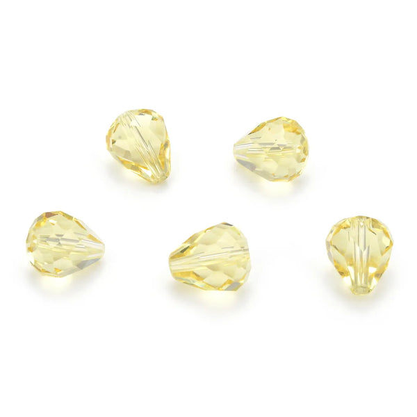 24pcs Adabele Austrian Faceted Teardrop Crystal Beads #5500, Jonquil Yellow, 12mm x 10mm, Hole ID 1.2mm, SST-1209