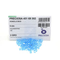50pcs Preciosa Faceted Bicone Crystal Beads, Aquamarine AB (Blue), 6mm, Hole ID 1mm, Pre-B661