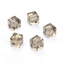 24pcs Adabele Austrian Faceted Cube Crystal Beads #5601, Smoked Quartz, Size Selections: 4mm/6mm/8mm