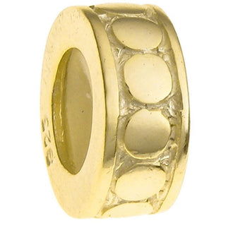 Real Yellow Gold Plated Sterling Silver Rubber Charm Holder Bead Stopper