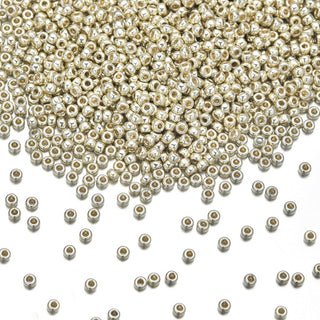 50g Miyuki Rocaille 11/0 Round Seed Bead Duracoat Galvanized Silver RR-4201