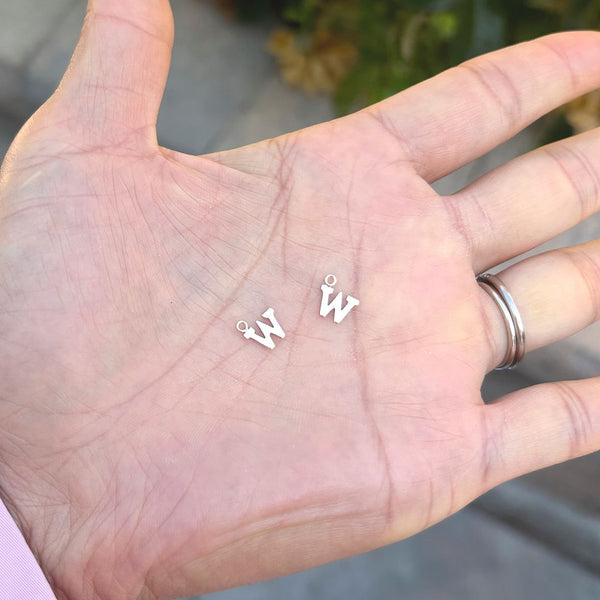 1pc Real 1/20 14K Gold Filled Letter W, Small Alphabet Charm Drop, 7.8x5.7mm , JK12-A23