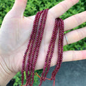 Natural Garnet Red Quartz Gemstone Faceted Rondelle Beads, 3x2mm/Small Tiny, Hole ID 0.8mm, 13 Inch/1 Strand, GH2R-3