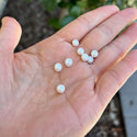 4pcs Natural AAA Grade High Luster Half Drilled Round Pearls Beads, White Cultured Freshwater Pearls, 5-6mm, Hole ID 0.85mm, PH3-56