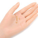 50pcs 925 Sterling Silver Small Seamless Round Spacer Beads, Real 18K Yellow Gold Plated, 4mm, Hole ID 1.2mm, SS257-4