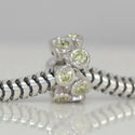 1pc Real 925 Sterling Silver Charm, August Birthstone Spacer Bead, Cubic Zirconia CZ Green Peridot Gemstone, Compatible with Pandora all Other Charm Bracelets, EC553