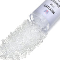7.5g Miyuki Delica 11/0 Seed Beads, Translucent Luster Crystal White DB50