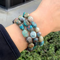 1 Strand Stretch Natural Chrysocolla Free Form Gemstone Bracelet, 7-10mm Beads, Length Selections: 7 inch/7.5 inch