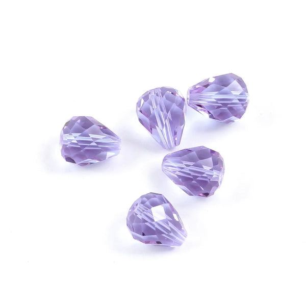 24pcs Adabele Austrian Faceted Teardrop Crystal Beads #5500, Light Violet, 12mm x 10mm, Hole ID 1.2mm, SST-1204