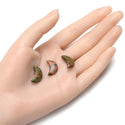 4pcs Natural Unakite Hand Carved Moon Gemstone, 18mm Loose Cut Stones, G3P-A4