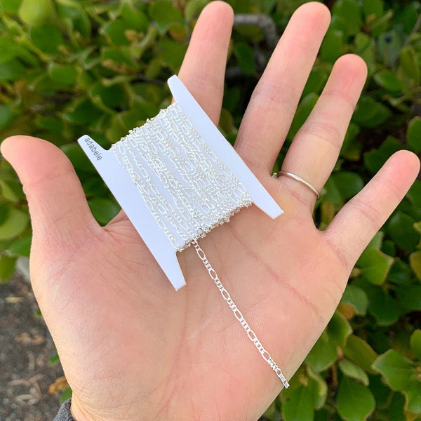 5 Feet 925 Sterling Silver Unfinished Figaro Chain Links, 1.9mm, SSK-B3