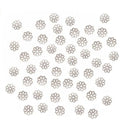200pcs Filigree Flower Bead Caps, Silver Plated Bead End Caps, Size selections: 6mm/8mm/10mm