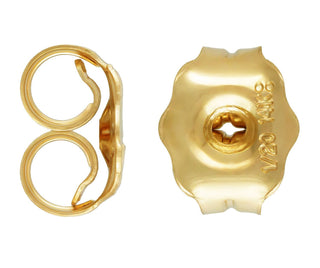 10pcs Real 1/20 14K Gold Filled 5mm Butterfly Earring Backs, Fit Post Diameter 0.65mm-0.76mm, JK1-J1