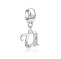 1pc 925 Sterling Silver Letter U, Alphabet Charm Pendant Drop, 18mm Long, Hole ID 4.5mm, EC3-A21