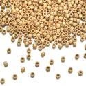 30g Miyuki Delica 11/0 Seed Beads, Transparent Matte 24Kt Gold Plated DB331