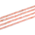 Natural Pink Moonstone Gemstone Tiny Small Faceted Rondelle Beads, 3x2mm, Hole ID 0.65mm, 15 Inch/1 Strand, GK-A6