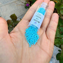 7.5g Miyuki Delica 11/0 Seed Beads, Rainbow Luster Turquoise Blue DB215
