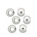 100pcs Large Hole Round Beads, Silver Plated, Size Selections: 4mm/6mm/8mm/10mm