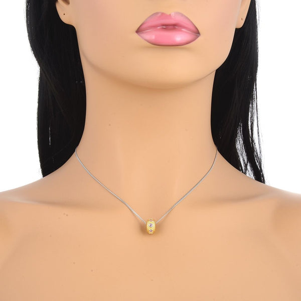 1pc Real Gold Plated 925 Sterling Silver October Birthstone Bead Charm, Pink Tourmaline Cubic Zirconia CZ, 11x6.8mm, Hole ID 4.5mm, EC1-B10