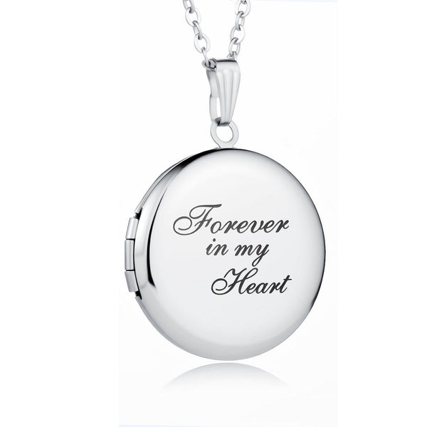 5pcs 316 Surgical Stainless Steel Living Memory Floating Lockets "Forever in My Heart", 28mm Round Waterproof Pendants, MP-B4