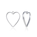 20pcs Open Back Heart Shape Bezel Blanks, Pendant Base, Large Resin Mold, Silver, 34x30mm, CF288-6