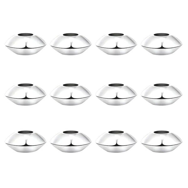 10pcs 925 Sterling Silver Saucer Rondelle Spacer Beads, Size Selections: 4mm/6mm/8mm
