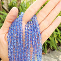 250pcs Creative Club Faceted Bicone Crystal Glass Beads, Light Sapphire Blue, 6mm (0.24 Inch), Hole ID 1mm, CCB614