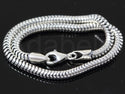 1pc 925 Sterling Silver 3mm Snake Chain Charm Bracelet, Antique Silver Finish, Length Selections: 7 inch/7.5 inch/8 inch/8.5 inch