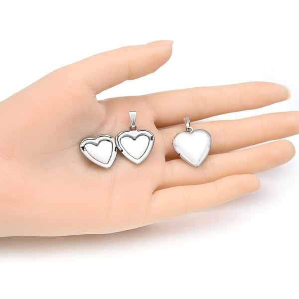 5pcs 316 Surgical Stainless Steel Living Memory Floating Lockets, 20mm Heart Waterproof Pendants, MP-A2