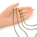 33 Feet Paperclip Cable Chain Link, Unfinished, Antique Bronze Plated Copper, Chain Width Selections: 2.3mm/3.4mm