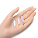 4pcs Lab Created White Opal Double Point Gemstone Wand, 32mm Loose Cut Stones, G3P-E11