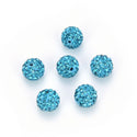 25pcs Adabele Grade AA+ Suncatcher Crystal Rhinestone Pave Polymer Clay Beads, Aquamarine Blue, Size Selections: 8mm/10mm/12mm