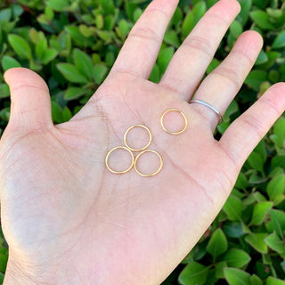 20pcs 925 Sterling Silver Open Jump Rings, Real 18K Yellow Gold Plated, 0.9mm/19 Gauge, Size Selections: 4/6/8/10/12mm