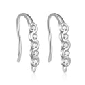 4pcs 925 Sterling Silver Fancy Infinity Pattern Earring Hooks, 5 Cubic Zirconia CZ, Tarnish Resistant Rhodium Plated, 17mm, SS471