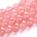 Synthetic Red Cherry Quartz Gemstone Round Beads, 1 Strand/15 Inch, Size Selections: 4mm/6mm/8mm/10mm