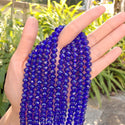 140pcs Creative Club Faceted Rondelle Crystal Glass Beads, Cobalt Blue, 8x6mm, Hole ID 1.1mm, CCR825