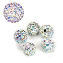 25pcs Adabele Grade A Suncatcher Crystal Rhinestone Pave Polymer Clay Beads, Clear White AB, Size Selections: 6mm/8mm/10mm/12mm
