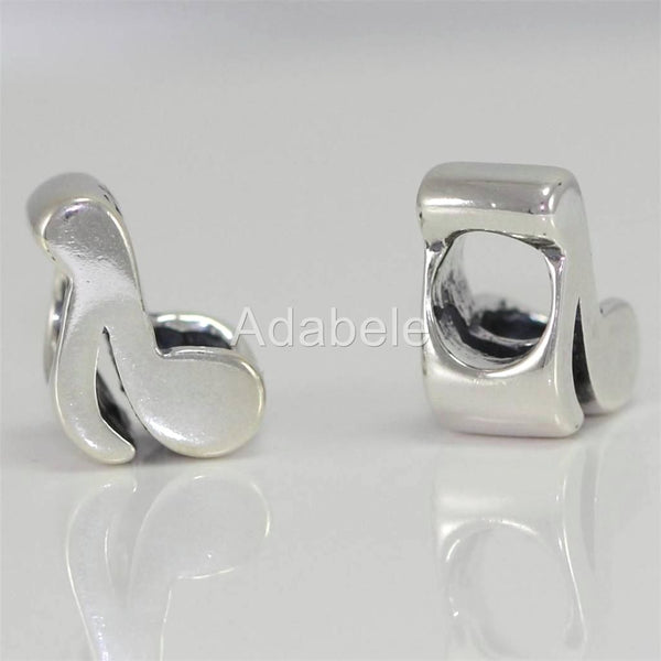 1pc Solid 925 Sterling Silver Music Note Charm Music Lover Bead, Compatible with Pandora All Other Charm Bracelet, EC116