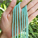 Natural Amazonite Green Quartz Gemstone Faceted Rondelle Beads, 4x2mm/Small, Hole ID 0.9mm, 14 Inch/1 Strand, GH1R-13