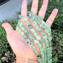 Natural Green Prehnite Crystal Gemstone Oval Tumbled Pebble Beads, Irregular, 7mm to 12mm, Hole ID 1mm, 15 Inch/1 Strand, GZ12-12