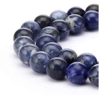 Natural Blue Sodalite Gemstone Round Beads, 15 Inch/1 Strand, Size Selections: 4mm/6mm/8mm/10mm