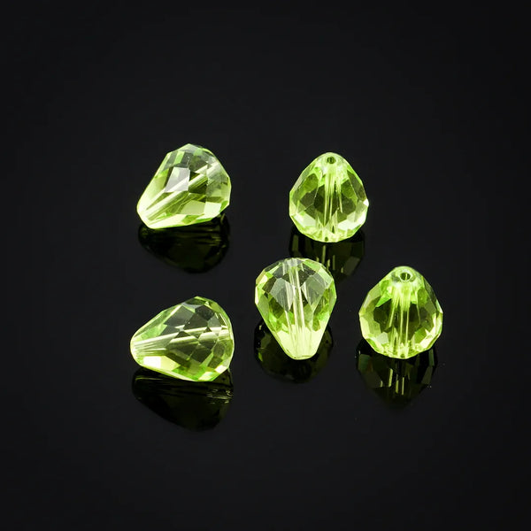 24pcs Adabele Austrian Faceted Teardrop Crystal Beads #5500, Light Olivine Green, 12mm x 10mm, Hole ID 1.2mm, SST-1217