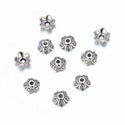 200pcs 5-Petal Flower Bead Caps, 10mm Bead End Caps, Antique Silver, MC-AB10