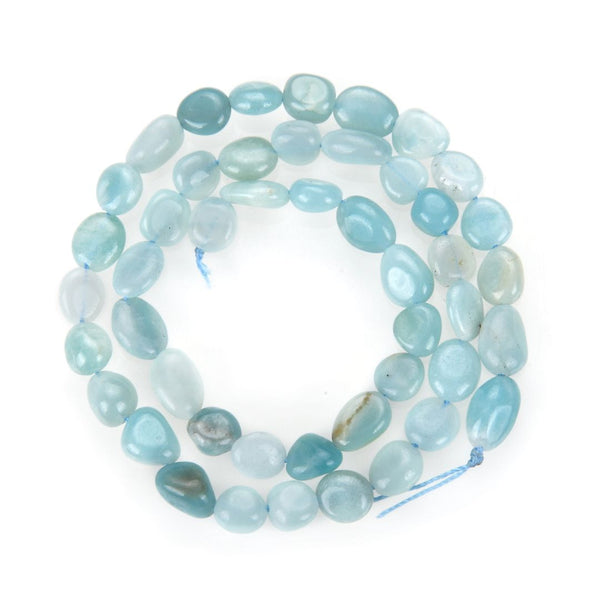 Natural Amazonite Amazonstone Gemstone Oval Tumbled Pebble Beads, Irregular, 8mm to 12mm, Hole ID 1mm, 15 Inch/1 Strand, GZ12-6