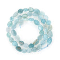 Natural Amazonite Amazonstone Gemstone Oval Tumbled Pebble Beads, Irregular, 6mm to 8mm, Hole ID 1mm, 15 Inch/1 Strand, GZ11-6