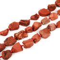 Natural Raw Red Jasper Gemstone Beads, Large Drilled Rough Nugget Stone,15 Inch GA-C6