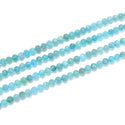 Natural Blue Amazonite Gemstone Tiny Small Faceted Round Beads, 4mm, Hole ID 0.6mm, 15 Inch/1 Strand, GK4-9