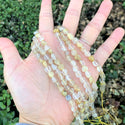 Natural Gold Rutilated Quartz Gemstone Oval Tumbled Pebble Beads, Irregular, 6mm to 8mm, Hole ID 1mm, 15 Inch/1 Strand, GZ11-39